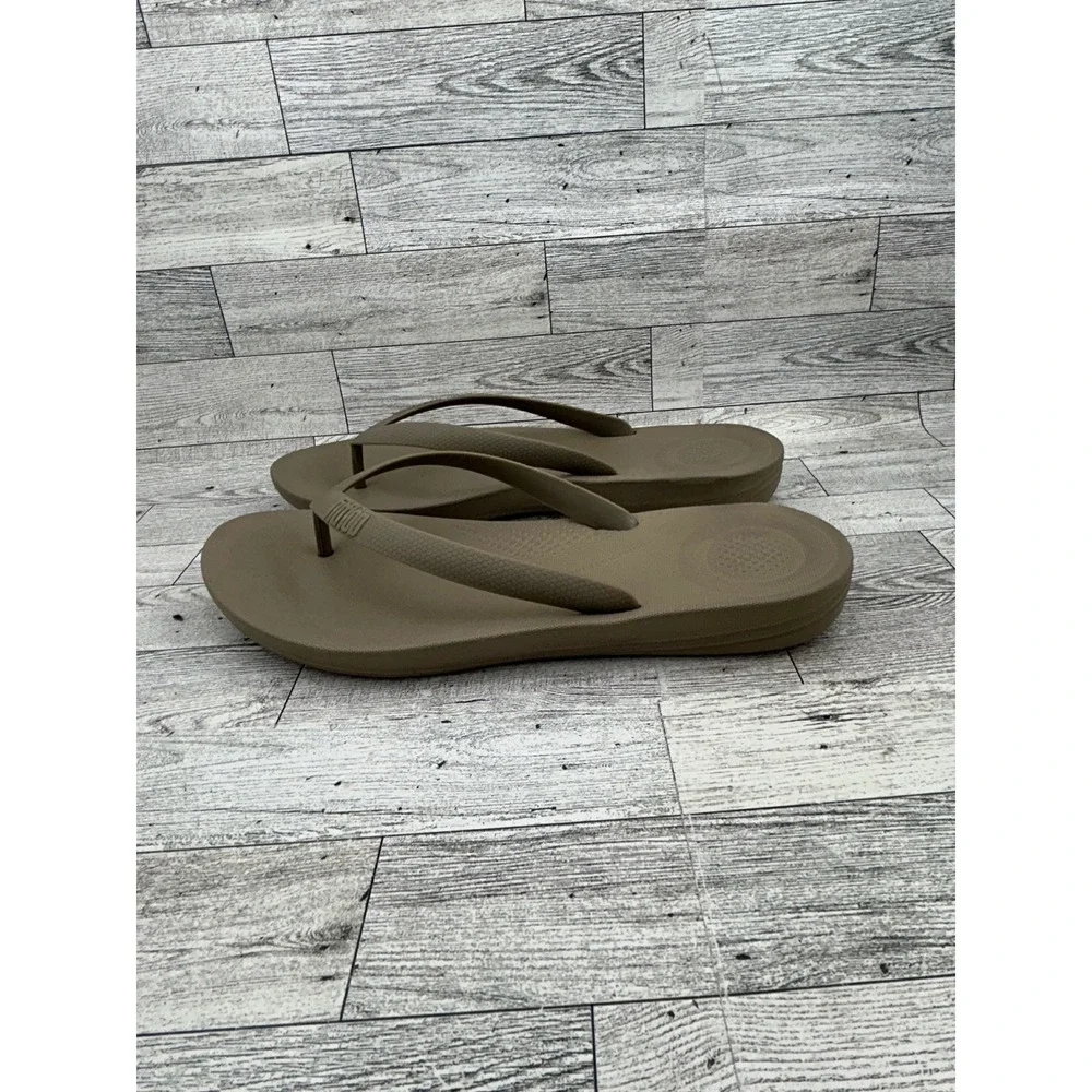 FitFlop iQushion Ergonomic Flip Flops‎ Men Tan Brown Comfort Sandals US 11 EU 44